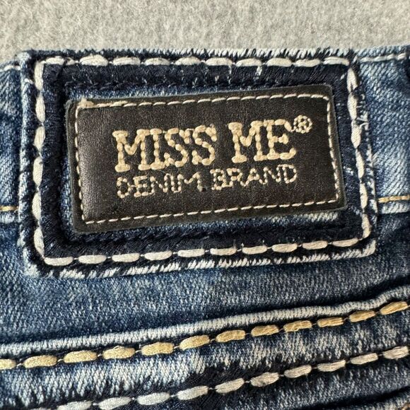 Miss Me Jeans Womens 28 Blue Irene Skinny Flap Pockets Low Rise Stretch Denim - Picture 12 of 12